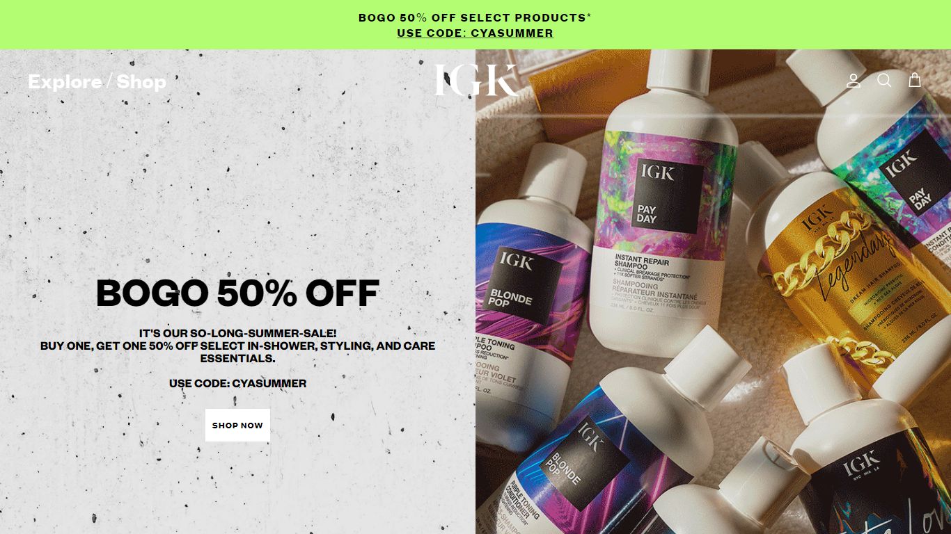 IGK Hair Products | Sprays, Shampoos, Conditioners & More